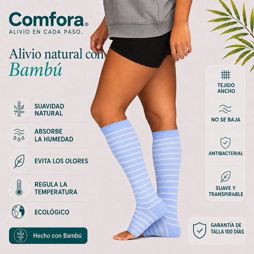 Comfora™ Medias de Compresión de Bambú Punta Abierta